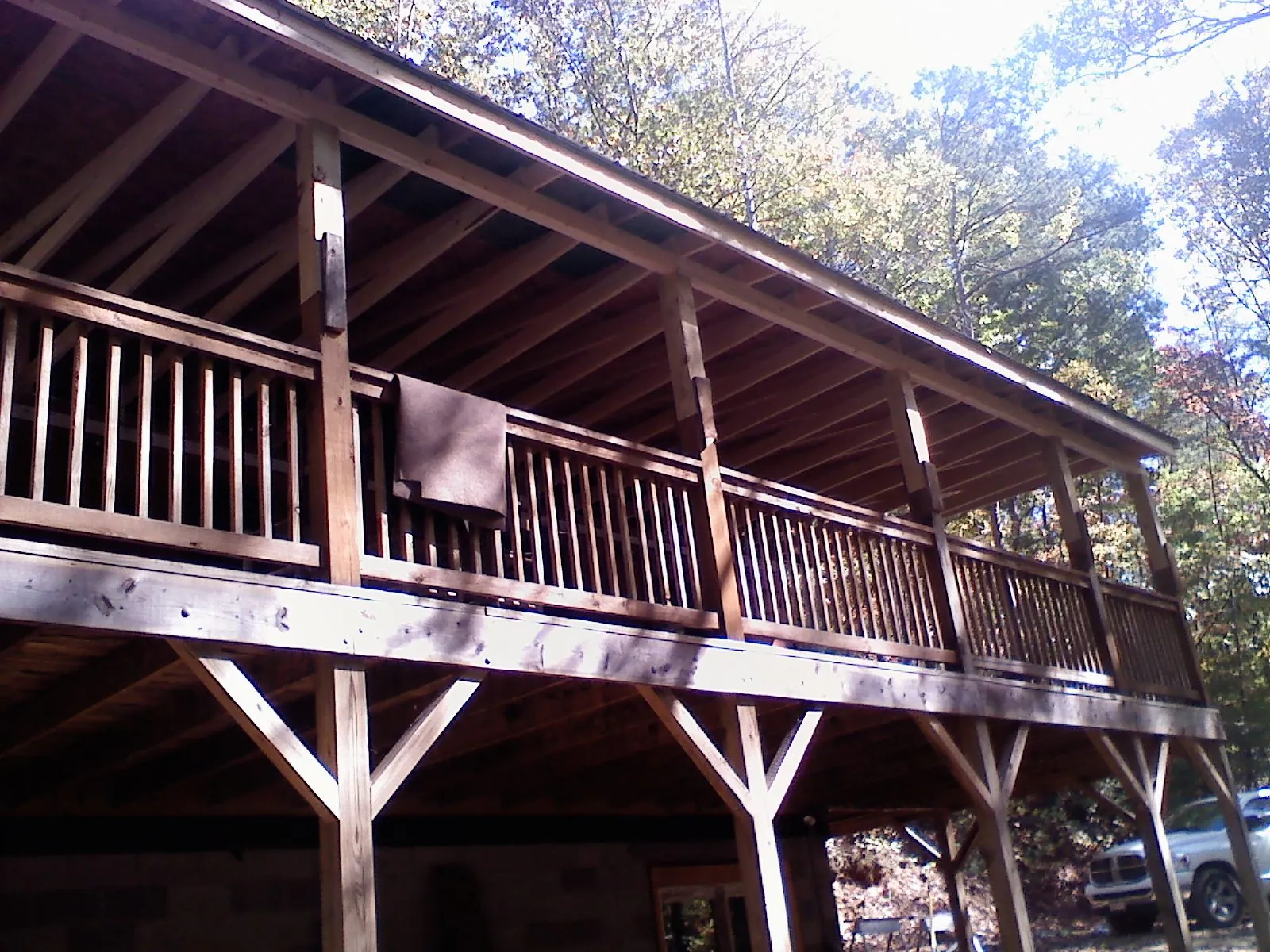 Timber framing under a new elevated porch and deck — Roof Leak Repair in Silver Springs by Roofing Brothers